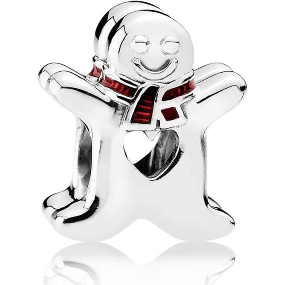 PANDORA Gingerbread Man With Red Enamel Scarf